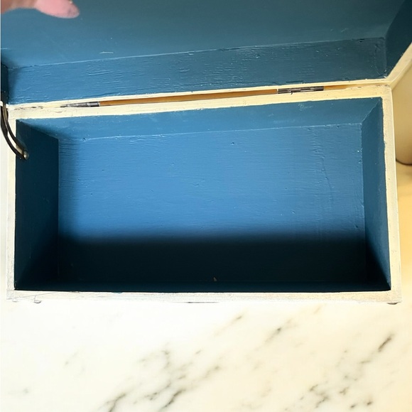 Hand Painted Shabby Chic Floral Decorative Box with Metal Accents - Picture 6 of 10